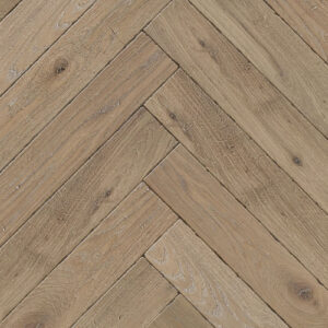 Prefinished Oak Parquet - Aged and Distressed Light Smoked White Satin