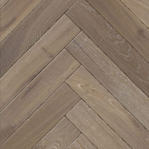 Prefinished Oak Parquet - Aged and Distressed Dark Smoked White Satin